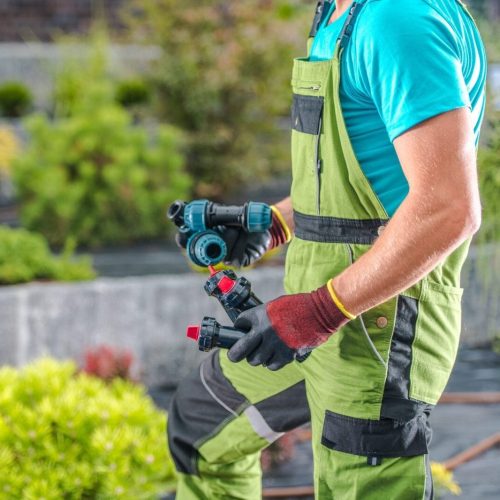 Gardener Carrying Components for Drip Irrigation System